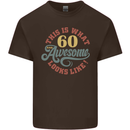 60th Birthday 60 Year Old Awesome Looks Like Mens Cotton T-Shirt Tee Top Dark Chocolate