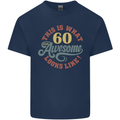 60th Birthday 60 Year Old Awesome Looks Like Mens Cotton T-Shirt Tee Top Navy Blue