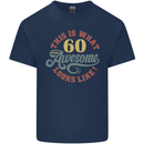 60th Birthday 60 Year Old Awesome Looks Like Mens Cotton T-Shirt Tee Top Navy Blue