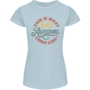 60th Birthday 60 Year Old Awesome Looks Like Womens Petite Cut T-Shirt Light Blue
