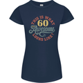 60th Birthday 60 Year Old Awesome Looks Like Womens Petite Cut T-Shirt Navy Blue