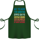 60th Birthday 60 Year Old Cotton Apron 100% Organic Forest Green