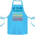 60th Birthday 60 Year Old Cotton Apron 100% Organic Turquoise