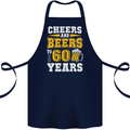 60th Birthday 60 Year Old Funny Alcohol Cotton Apron 100% Organic Navy Blue