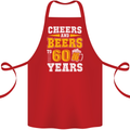 60th Birthday 60 Year Old Funny Alcohol Cotton Apron 100% Organic Red