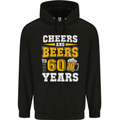 60th Birthday 60 Year Old Funny Alcohol Mens 80% Cotton Hoodie Black