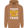 60th Birthday 60 Year Old Funny Alcohol Mens 80% Cotton Hoodie Caramel Latte