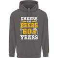 60th Birthday 60 Year Old Funny Alcohol Mens 80% Cotton Hoodie Charcoal