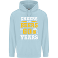 60th Birthday 60 Year Old Funny Alcohol Mens 80% Cotton Hoodie Light Blue