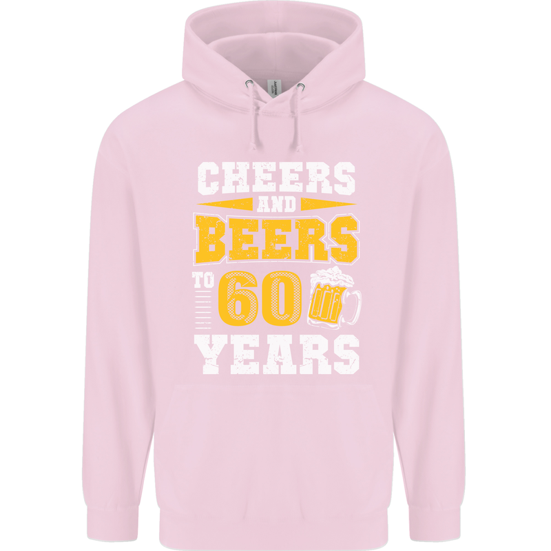 60th Birthday 60 Year Old Funny Alcohol Mens 80% Cotton Hoodie Light Pink