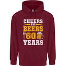 60th Birthday 60 Year Old Funny Alcohol Mens 80% Cotton Hoodie Maroon
