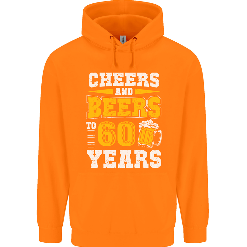 60th Birthday 60 Year Old Funny Alcohol Mens 80% Cotton Hoodie Orange