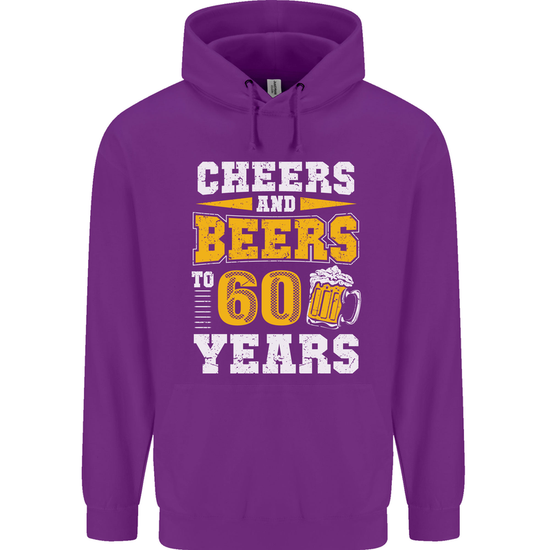 60th Birthday 60 Year Old Funny Alcohol Mens 80% Cotton Hoodie Purple