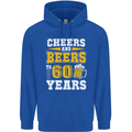 60th Birthday 60 Year Old Funny Alcohol Mens 80% Cotton Hoodie Royal Blue