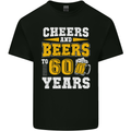 60th Birthday 60 Year Old Funny Alcohol Mens Cotton T-Shirt Tee Top Black