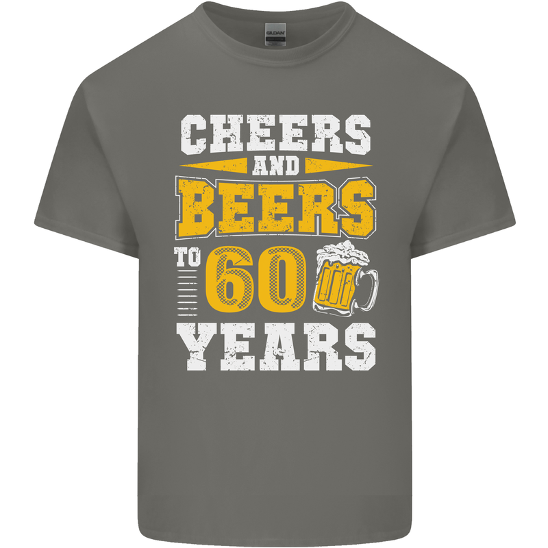 60th Birthday 60 Year Old Funny Alcohol Mens Cotton T-Shirt Tee Top Charcoal