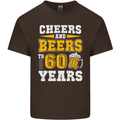 60th Birthday 60 Year Old Funny Alcohol Mens Cotton T-Shirt Tee Top Dark Chocolate