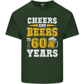 60th Birthday 60 Year Old Funny Alcohol Mens Cotton T-Shirt Tee Top Forest Green