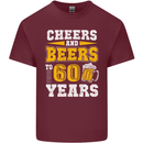 60th Birthday 60 Year Old Funny Alcohol Mens Cotton T-Shirt Tee Top Maroon