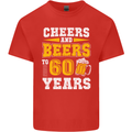 60th Birthday 60 Year Old Funny Alcohol Mens Cotton T-Shirt Tee Top Red