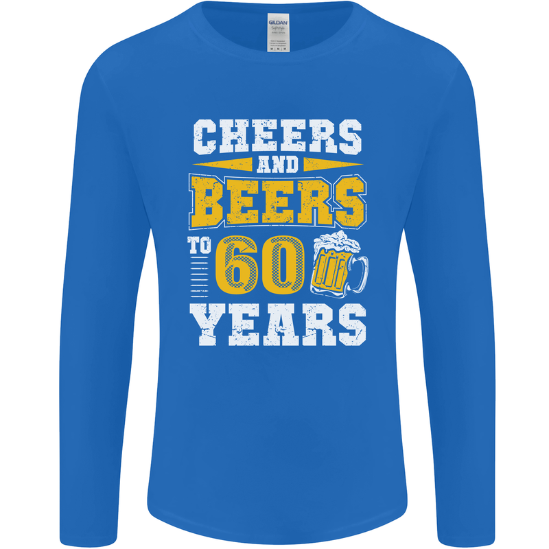 60th Birthday 60 Year Old Funny Alcohol Mens Long Sleeve T-Shirt Royal Blue