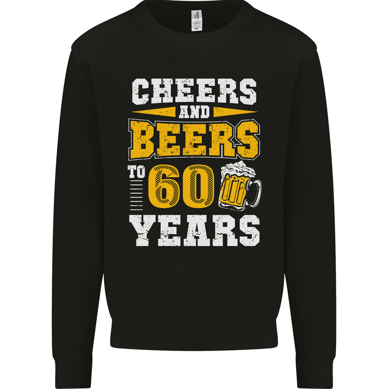 60th Birthday 60 Year Old Funny Alcohol Mens Sweatshirt Jumper Black