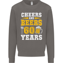 60th Birthday 60 Year Old Funny Alcohol Mens Sweatshirt Jumper Charcoal