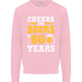 60th Birthday 60 Year Old Funny Alcohol Mens Sweatshirt Jumper Light Pink