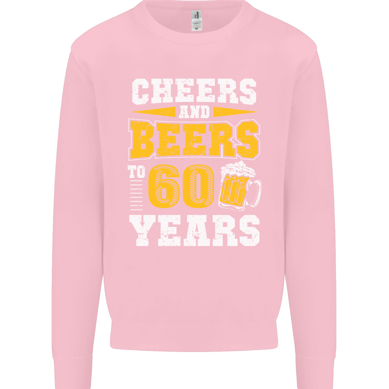 60th Birthday 60 Year Old Funny Alcohol Mens Sweatshirt Jumper Light Pink