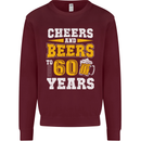 60th Birthday 60 Year Old Funny Alcohol Mens Sweatshirt Jumper Maroon