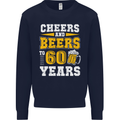 60th Birthday 60 Year Old Funny Alcohol Mens Sweatshirt Jumper Navy Blue