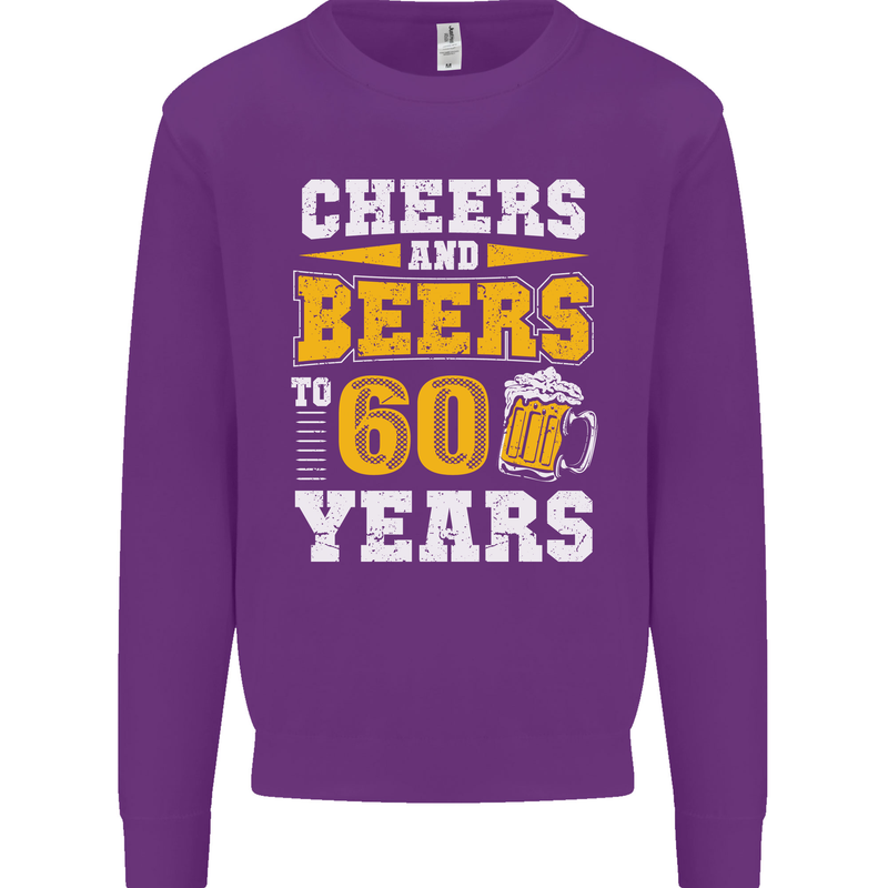 60th Birthday 60 Year Old Funny Alcohol Mens Sweatshirt Jumper Purple