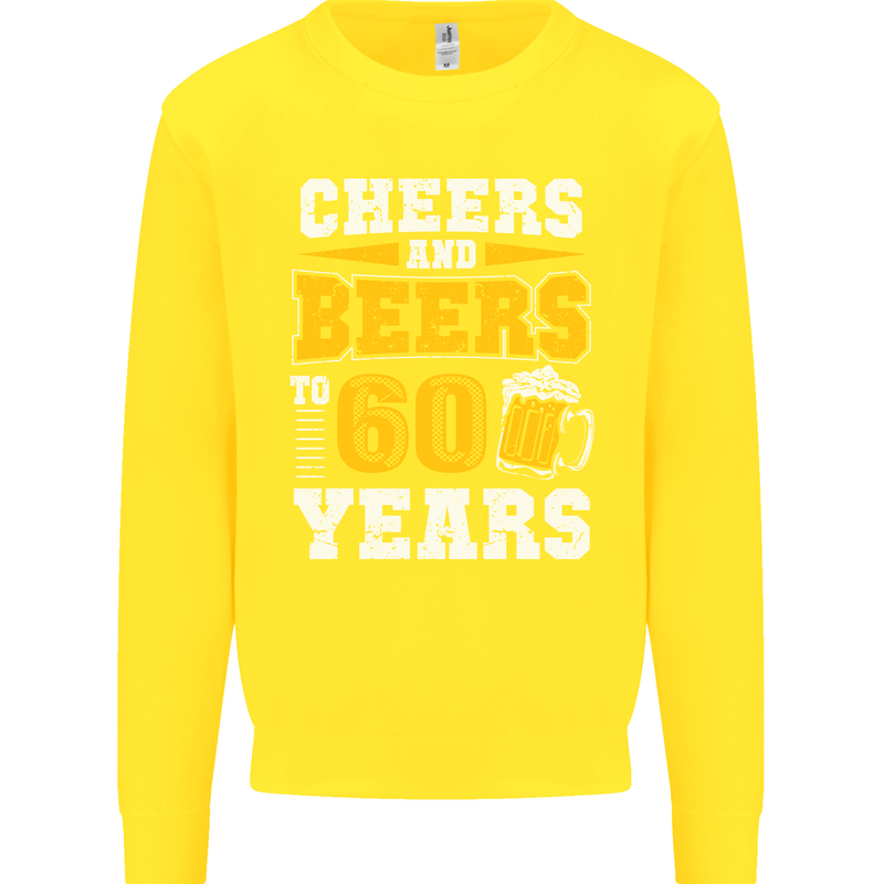 60th Birthday 60 Year Old Funny Alcohol Mens Sweatshirt Jumper Yellow