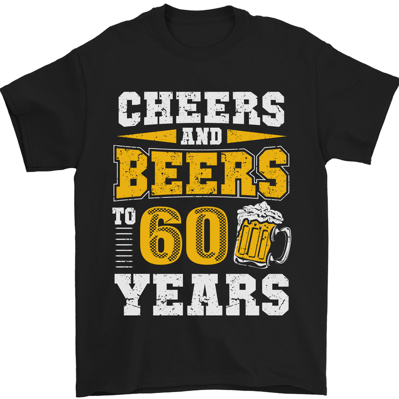 60th Birthday 60 Year Old Funny Alcohol Mens T-Shirt 100% Cotton Black