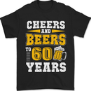 60th Birthday 60 Year Old Funny Alcohol Mens T-Shirt 100% Cotton Black