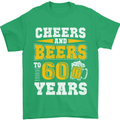 60th Birthday 60 Year Old Funny Alcohol Mens T-Shirt 100% Cotton Irish Green