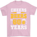 60th Birthday 60 Year Old Funny Alcohol Mens T-Shirt 100% Cotton Light Pink