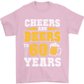 60th Birthday 60 Year Old Funny Alcohol Mens T-Shirt 100% Cotton Light Pink