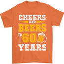 60th Birthday 60 Year Old Funny Alcohol Mens T-Shirt 100% Cotton Orange