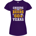 60th Birthday 60 Year Old Funny Alcohol Womens Petite Cut T-Shirt Purple