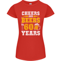 60th Birthday 60 Year Old Funny Alcohol Womens Petite Cut T-Shirt Red