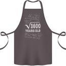 60th Birthday 60 Year Old Geek Funny Maths Cotton Apron 100% Organic Dark Grey