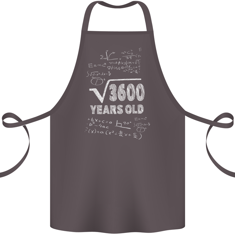 60th Birthday 60 Year Old Geek Funny Maths Cotton Apron 100% Organic Dark Grey