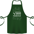 60th Birthday 60 Year Old Geek Funny Maths Cotton Apron 100% Organic Forest Green