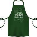 60th Birthday 60 Year Old Geek Funny Maths Cotton Apron 100% Organic Forest Green