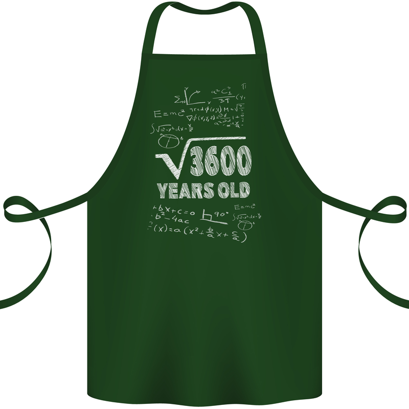 60th Birthday 60 Year Old Geek Funny Maths Cotton Apron 100% Organic Forest Green
