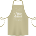 60th Birthday 60 Year Old Geek Funny Maths Cotton Apron 100% Organic Khaki