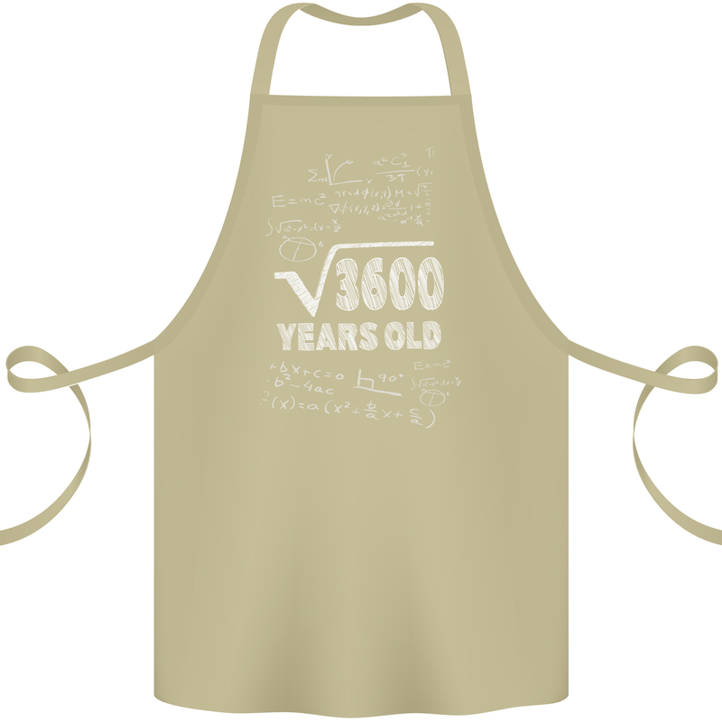 60th Birthday 60 Year Old Geek Funny Maths Cotton Apron 100% Organic Khaki