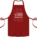 60th Birthday 60 Year Old Geek Funny Maths Cotton Apron 100% Organic Maroon