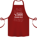 60th Birthday 60 Year Old Geek Funny Maths Cotton Apron 100% Organic Maroon